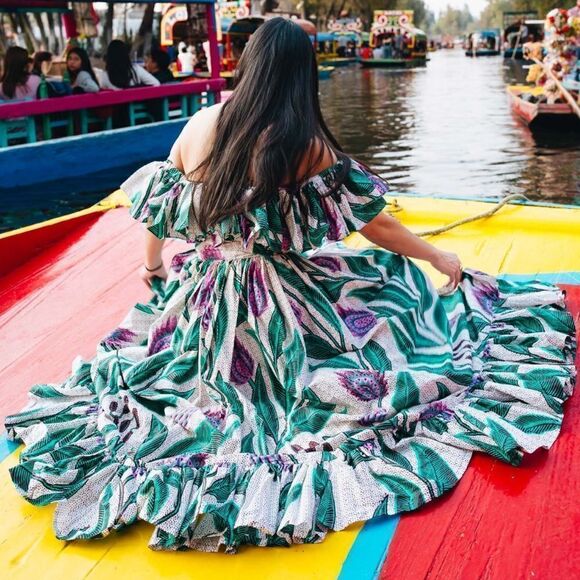 Anthropologie SIKA Off-The-Shoulder Printed Maxi
Dress/ size 2 - Picture 3 of 13